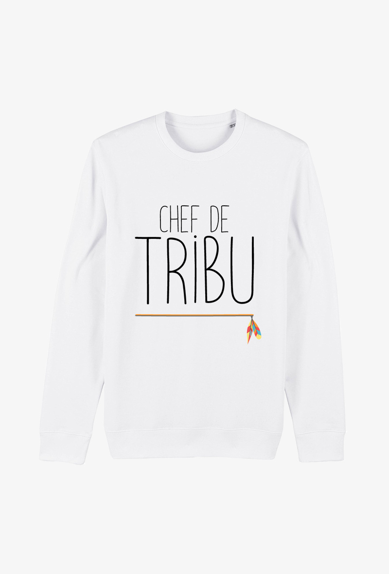 Großhändler Koloris - Weißer Erwachsenen-Sweatshirt - Stammesführer