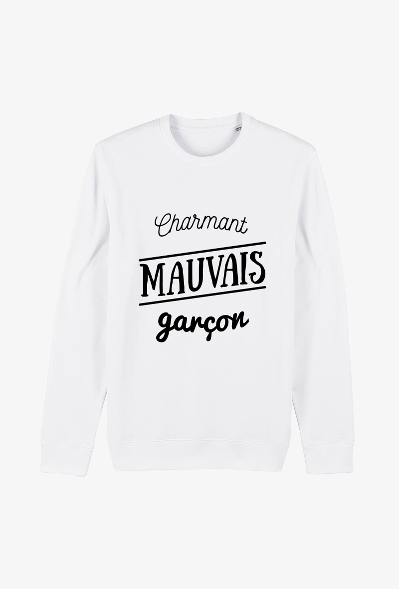 Großhändler Koloris - Weißer Erwachsenen-Sweatshirt - Charmanter böser Junge