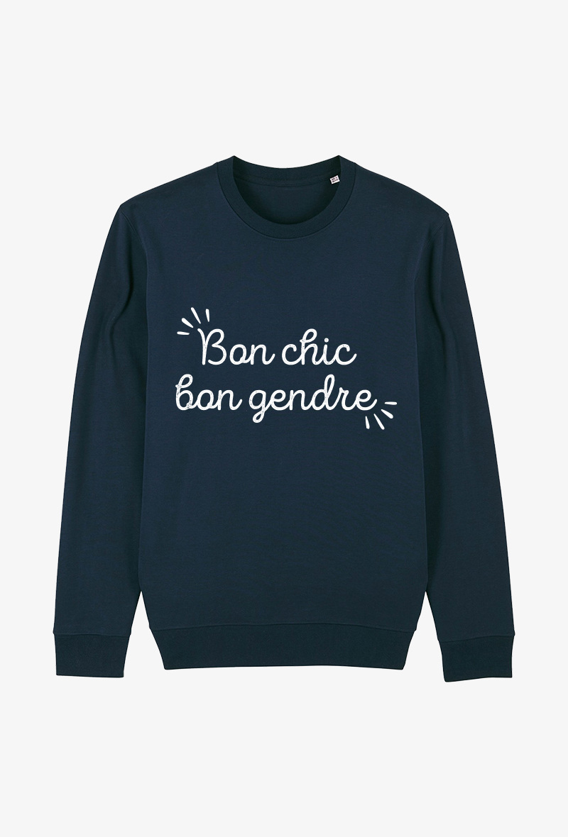 Wholesaler Koloris - Sweat Adulte Marine - Bon chic bon gendre
