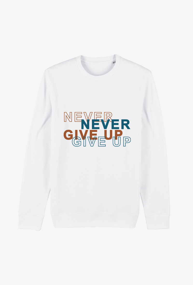 Wholesaler Koloris - Sweat Adulte Blanc - Never give up