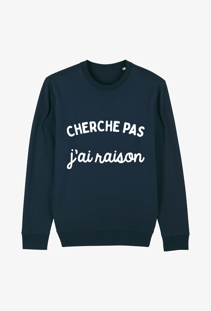 Wholesaler Koloris - Sweat Adulte Marine - Cherche pas j'ai raison