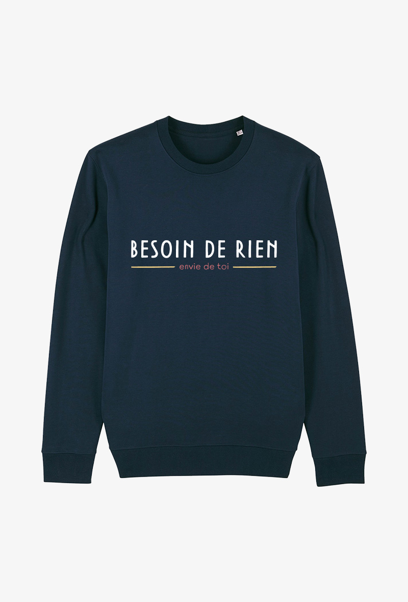 Grossiste Koloris - Sweat Adulte Marine - Besoin de rien envie de toi