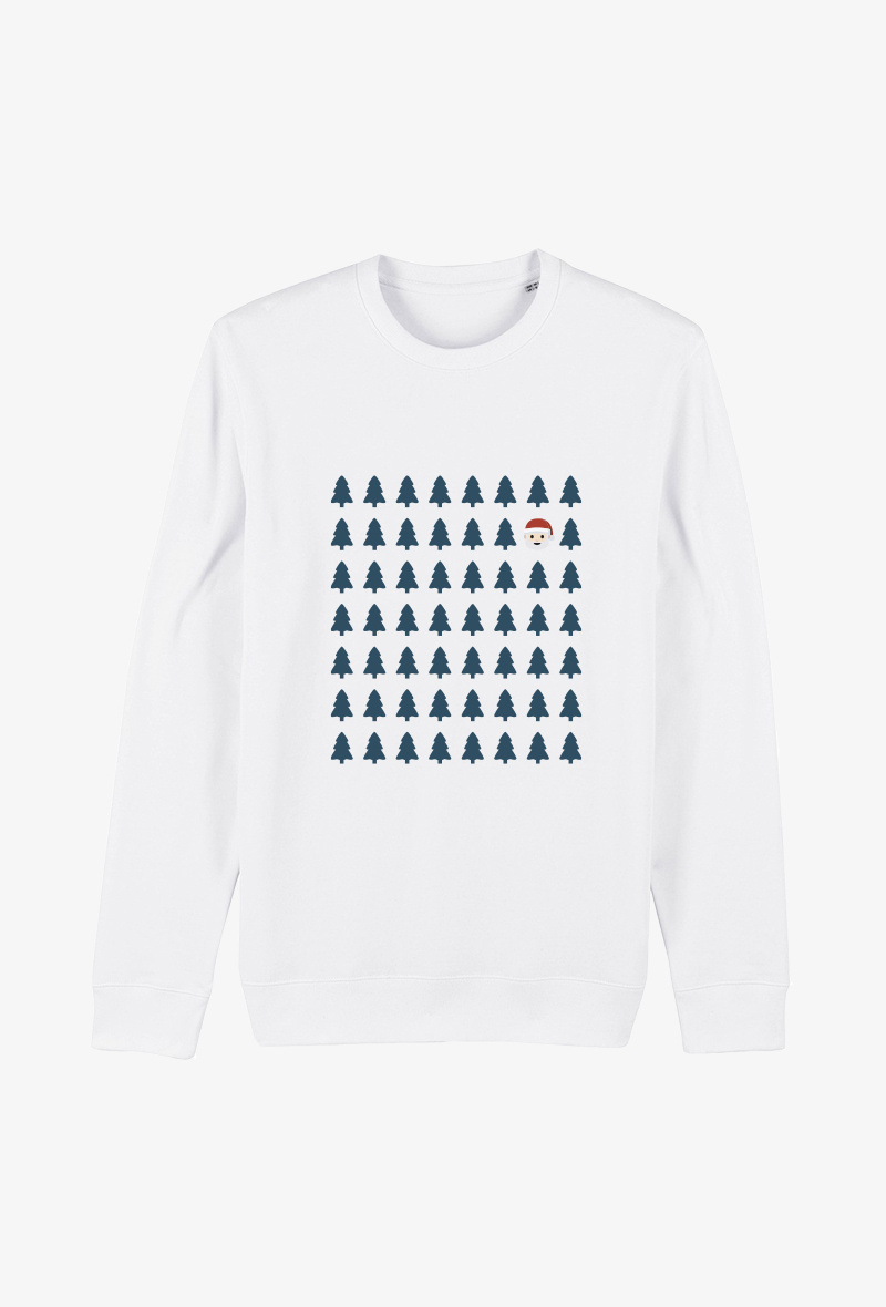 Grossiste Koloris - Sweat Adulte blanc - Christmas trees