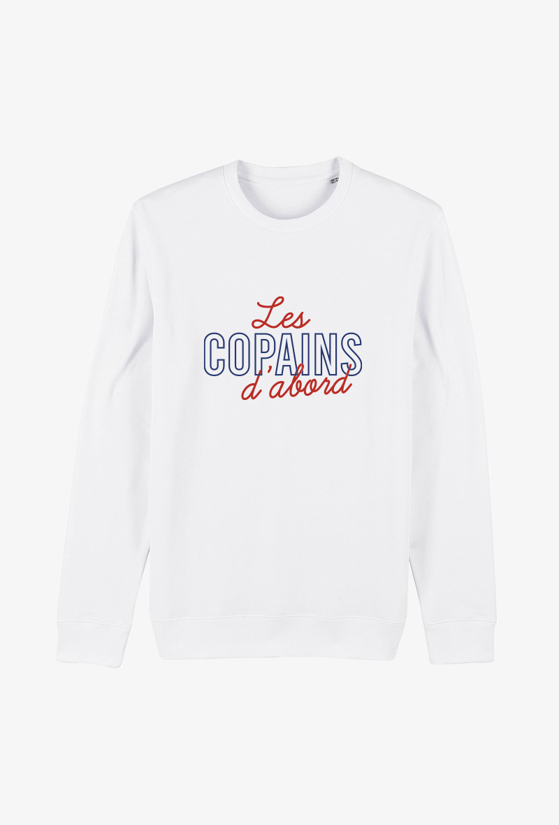 Grossiste Koloris - Sweat Adulte Blanc - Les copains d'abord