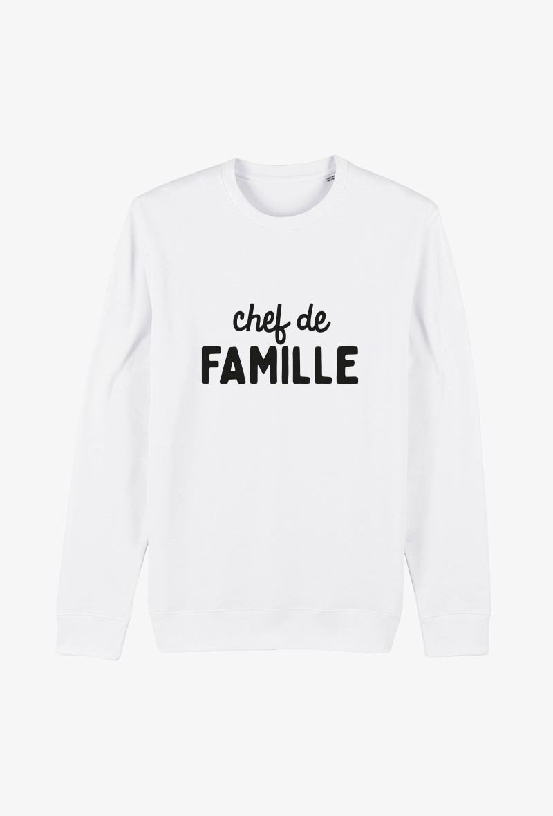 Grossiste Koloris - Sweat Adulte Blanc - Chef de famille