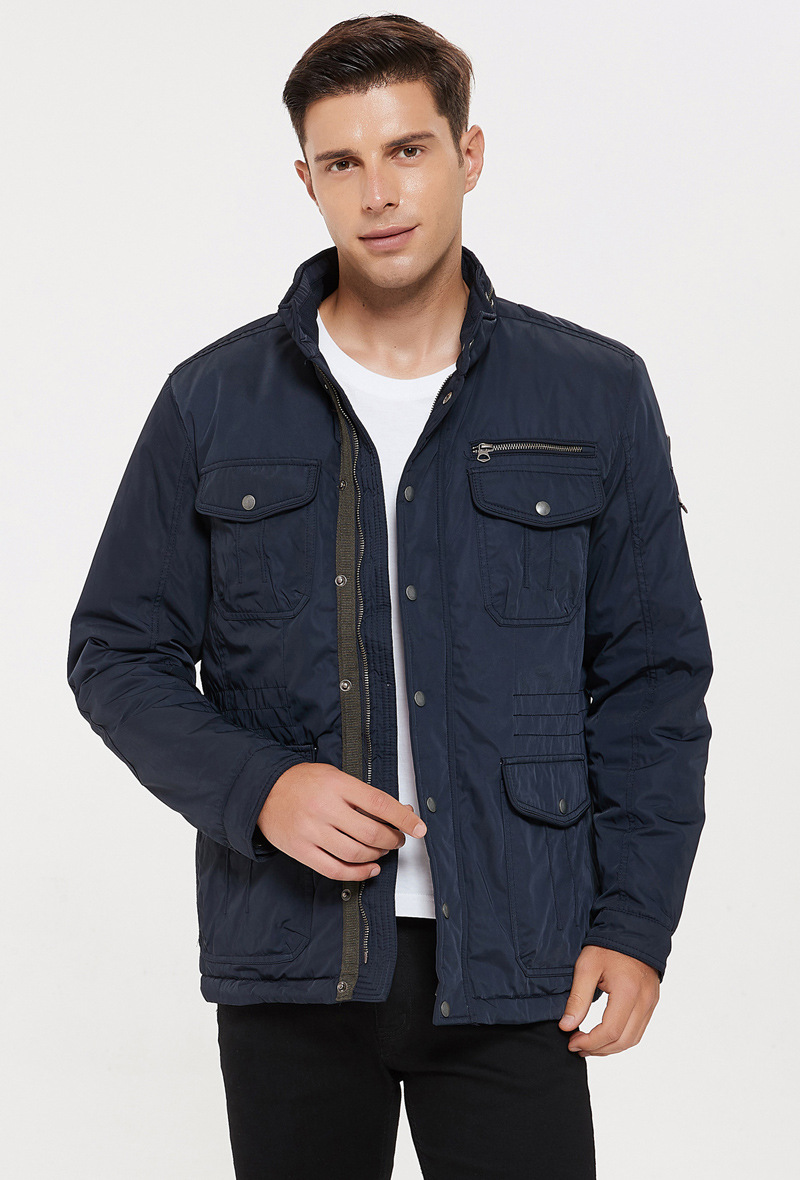 Großhändler KYMAXX - Jacke im Hunter-Stil, mehrere Taschen, Stehkragen