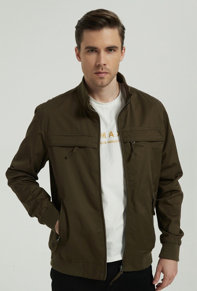 Grossiste KYMAXX - Blouson déperlante coupe courte col montant