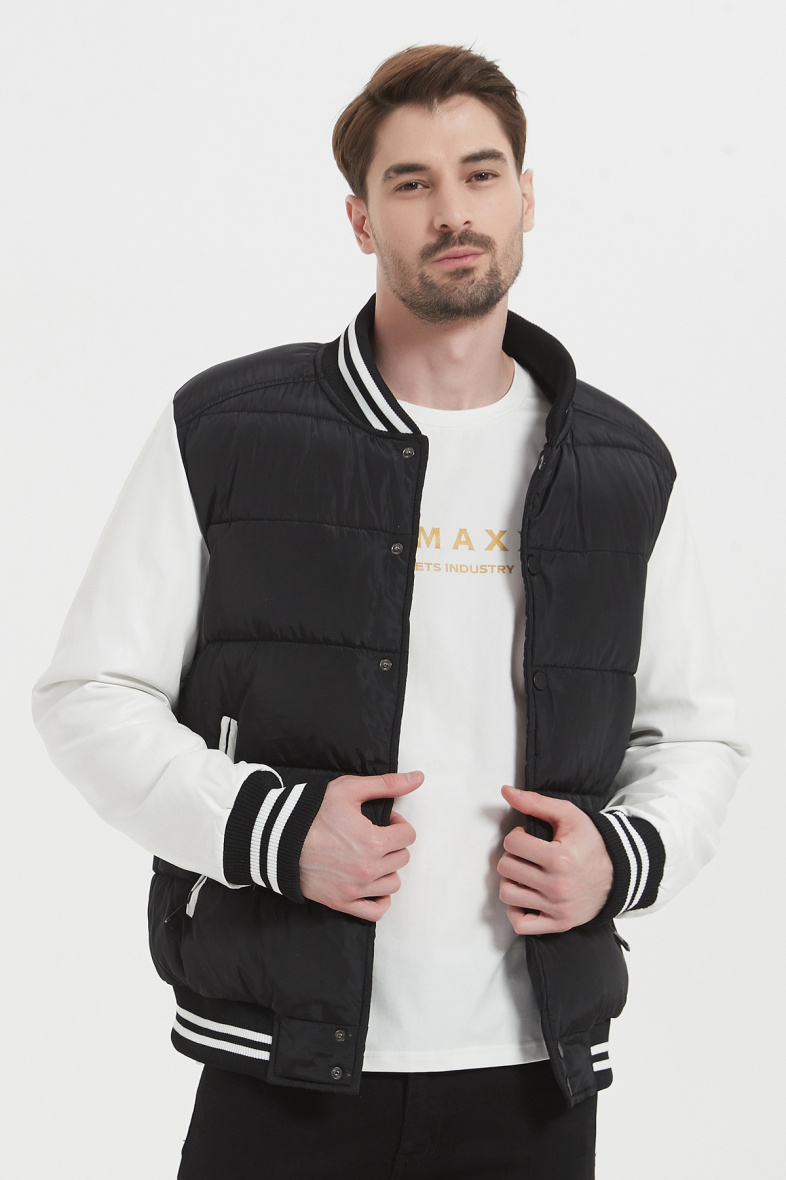 Mayorista KYMAXX - Plumífero estilo bomber repelente al agua con cuello cruzado