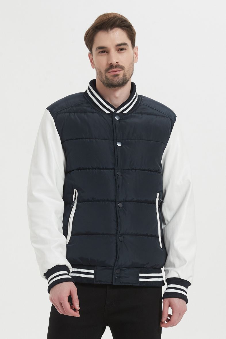 Mayorista KYMAXX - Plumífero estilo bomber repelente al agua con cuello cruzado