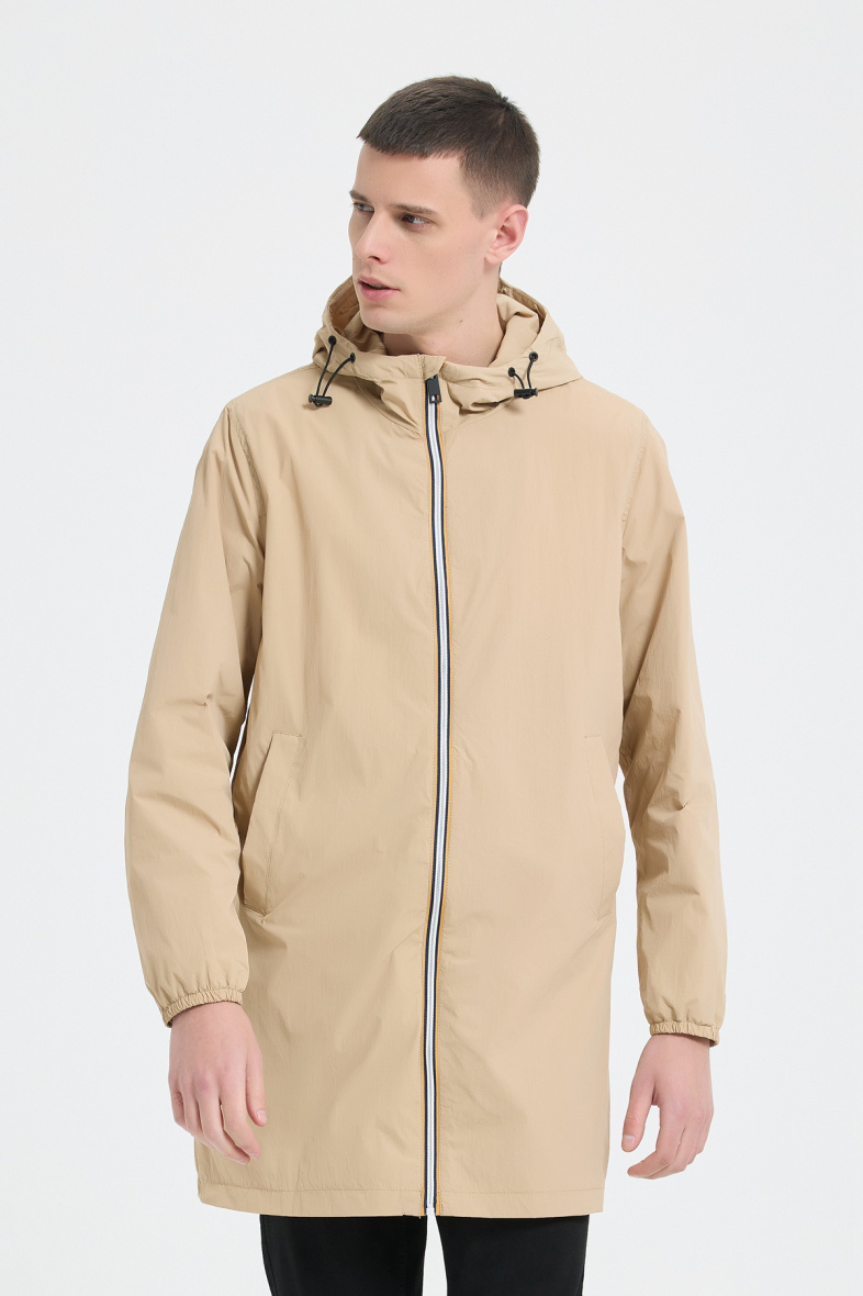 Wholesaler KYMAXX - Long water-repellent windbreaker with balaclava hood