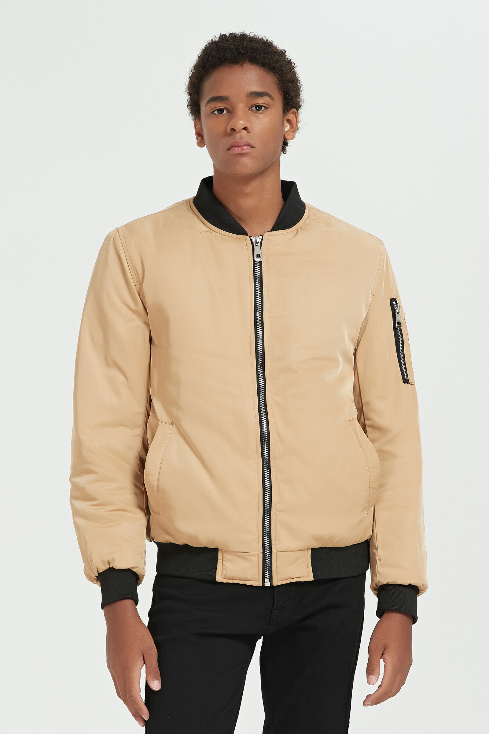 Wholesaler KYMAXX - Molletoned bomber type jacket