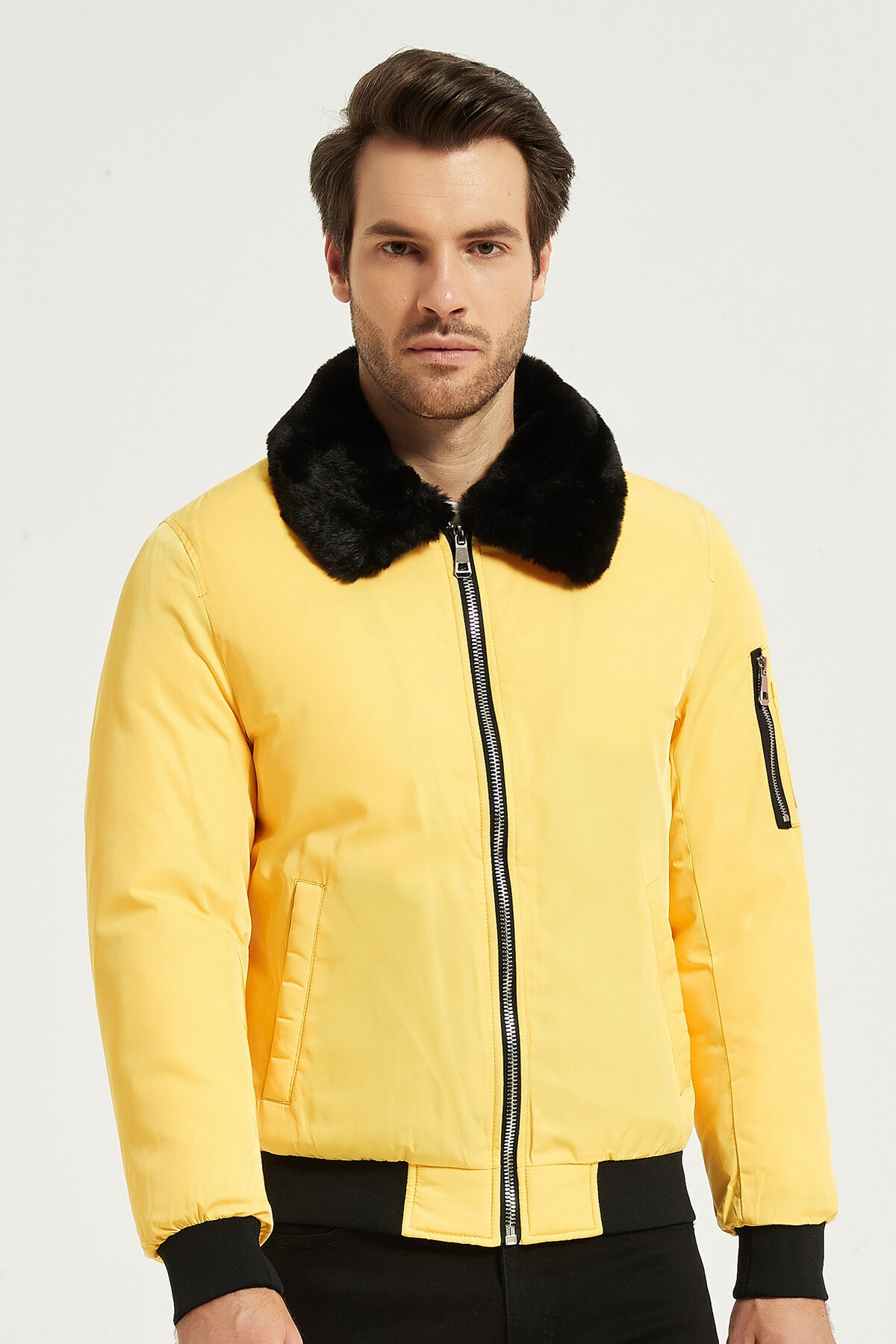 Grossiste KYMAXX - Bomber style aviateur col américain Doublure matelassé