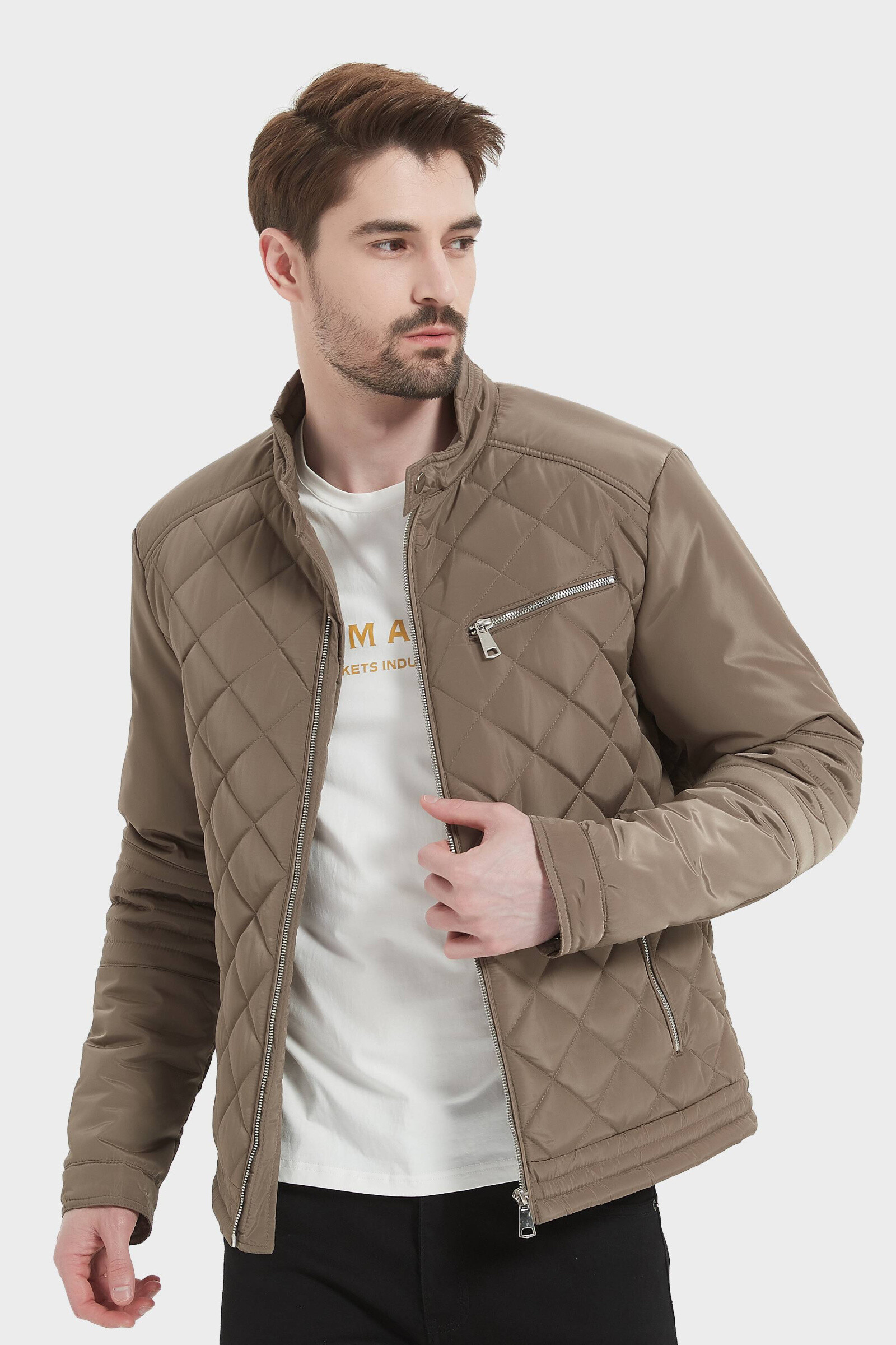 Wholesaler KYMAXX - Matelassée jacket for men's half-season model