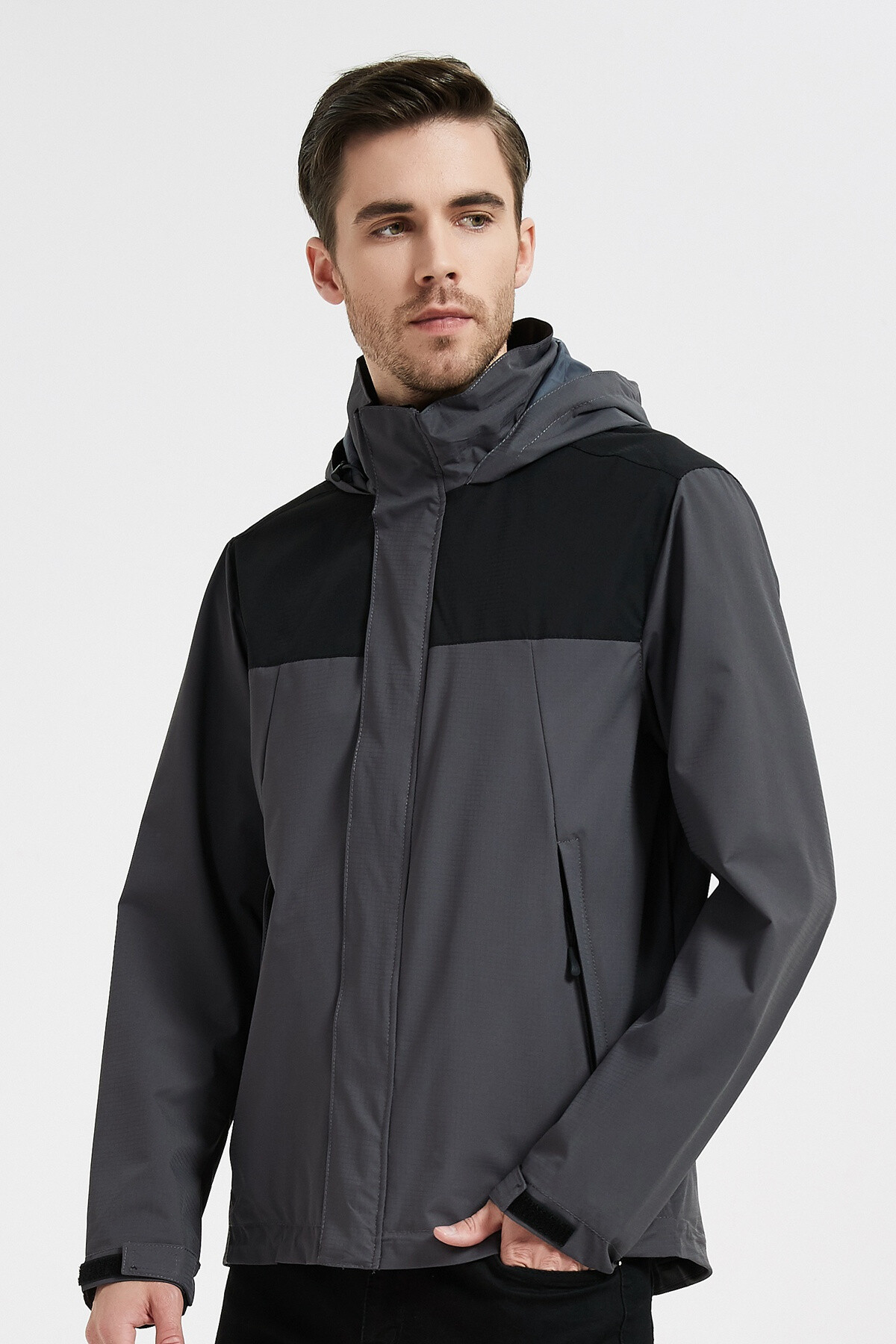 Grossiste KYMAXX - Veste mi-longue mi-saison.. Matière déperlante