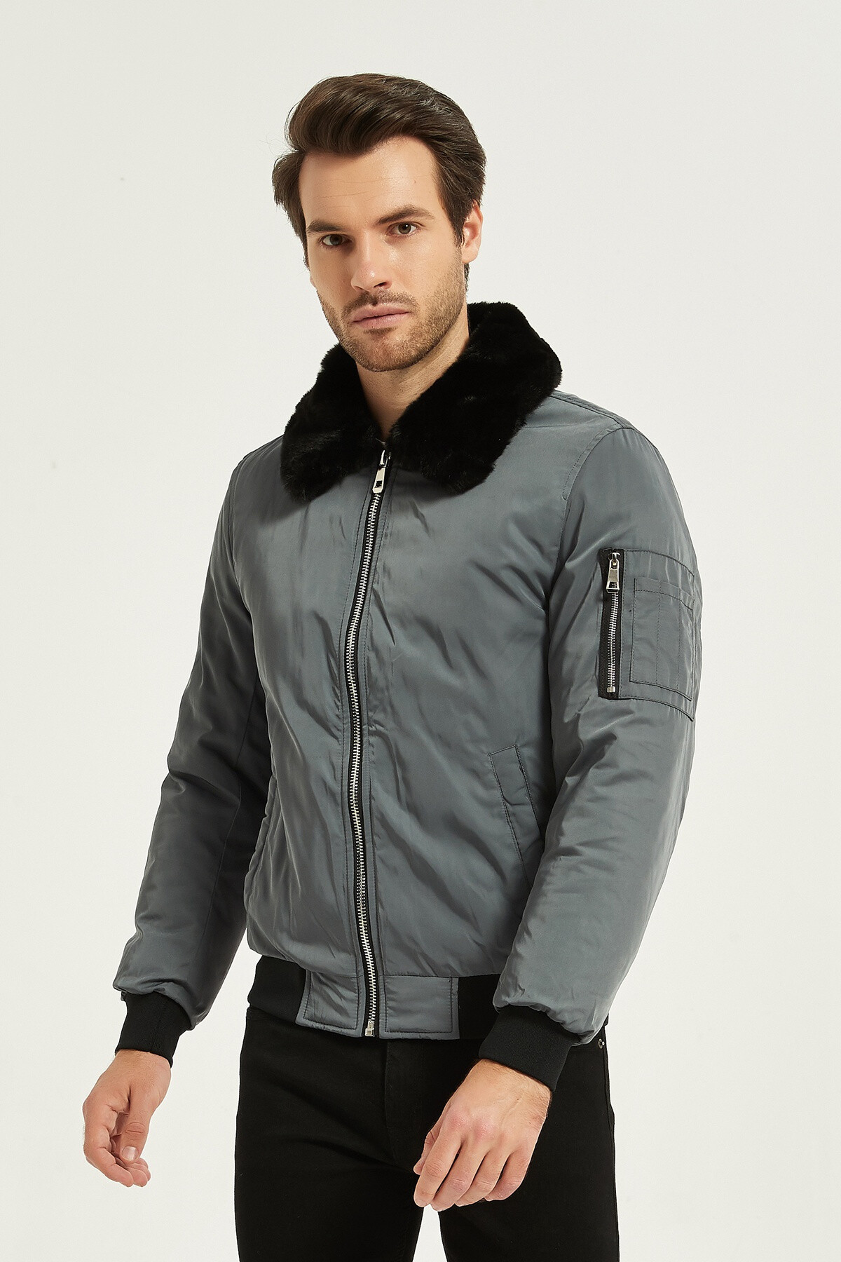 Grossiste KYMAXX - Bomber style aviateur col américain Doublure matelassé