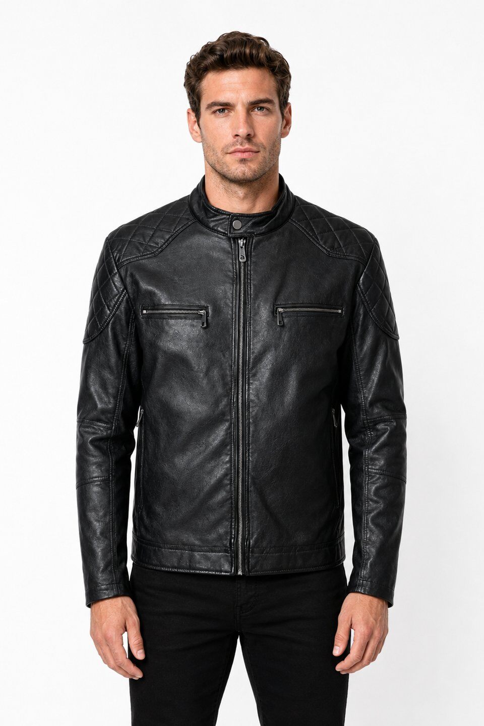 Großhändler KYMAXX - Herrenjacke aus Kunstleder