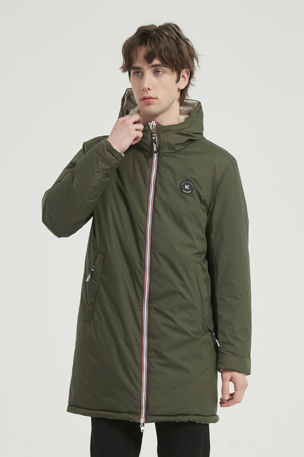 Grossiste KYMAXX - Parka longue réversible pour homme