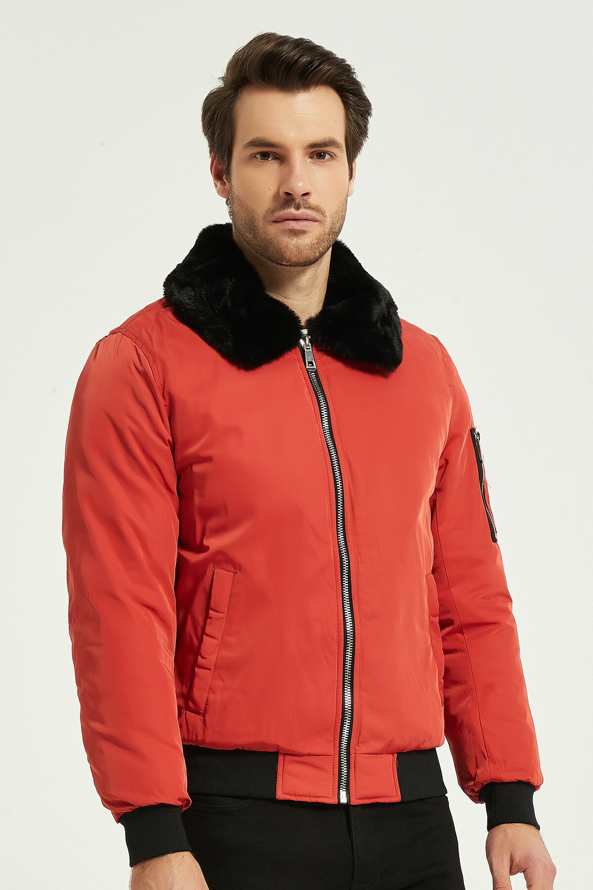 Grossiste KYMAXX - Bomber style aviateur col américain Doublure matelassé