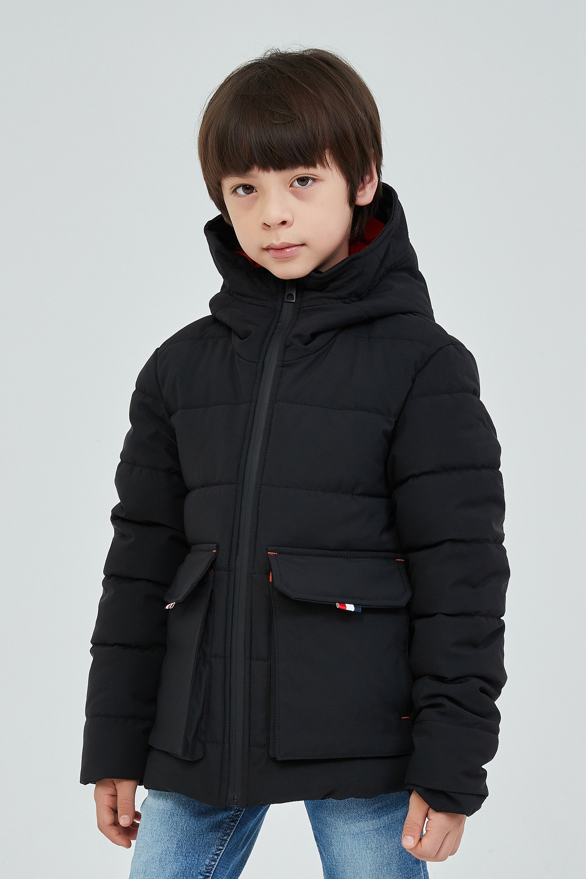 Grossiste KYMAXX - Parka enfant mi-longue capuche intégrée