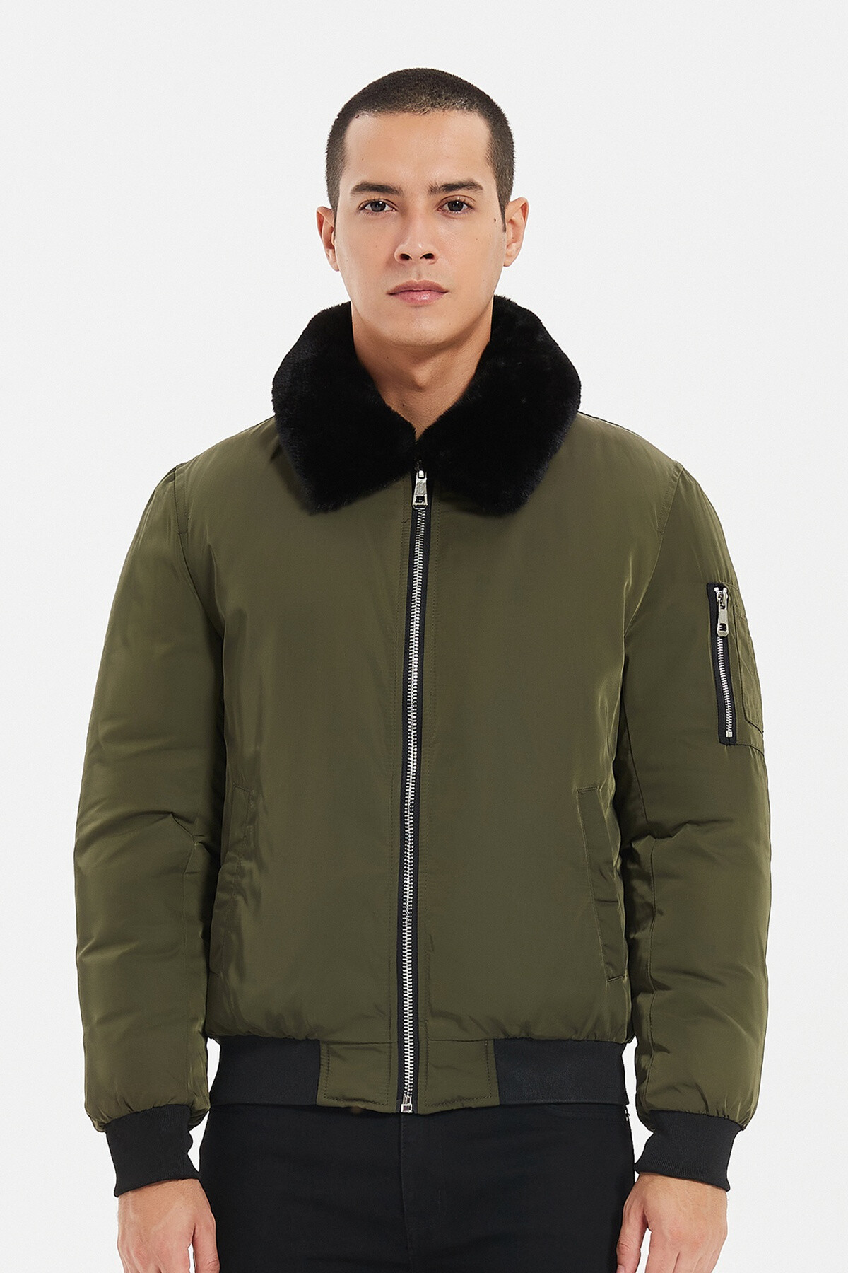 Grossiste KYMAXX - Bomber style aviateur col américain Doublure matelassé