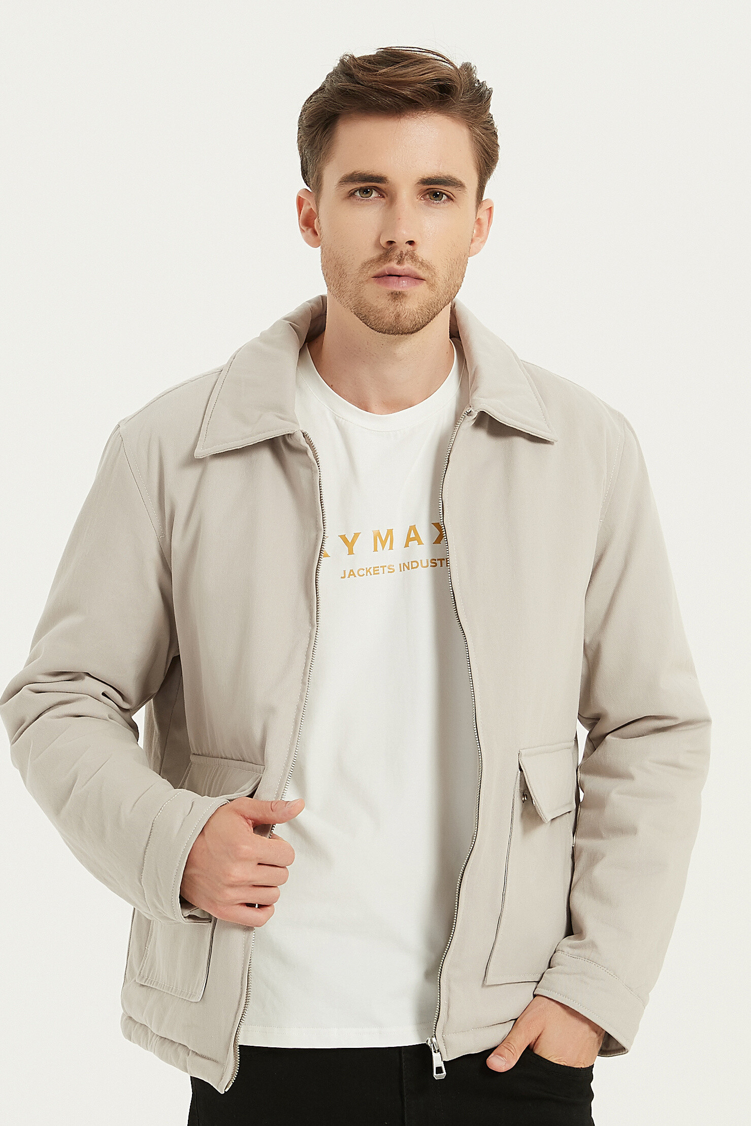 Wholesaler KYMAXX - Mid-season jacket to the straight cut