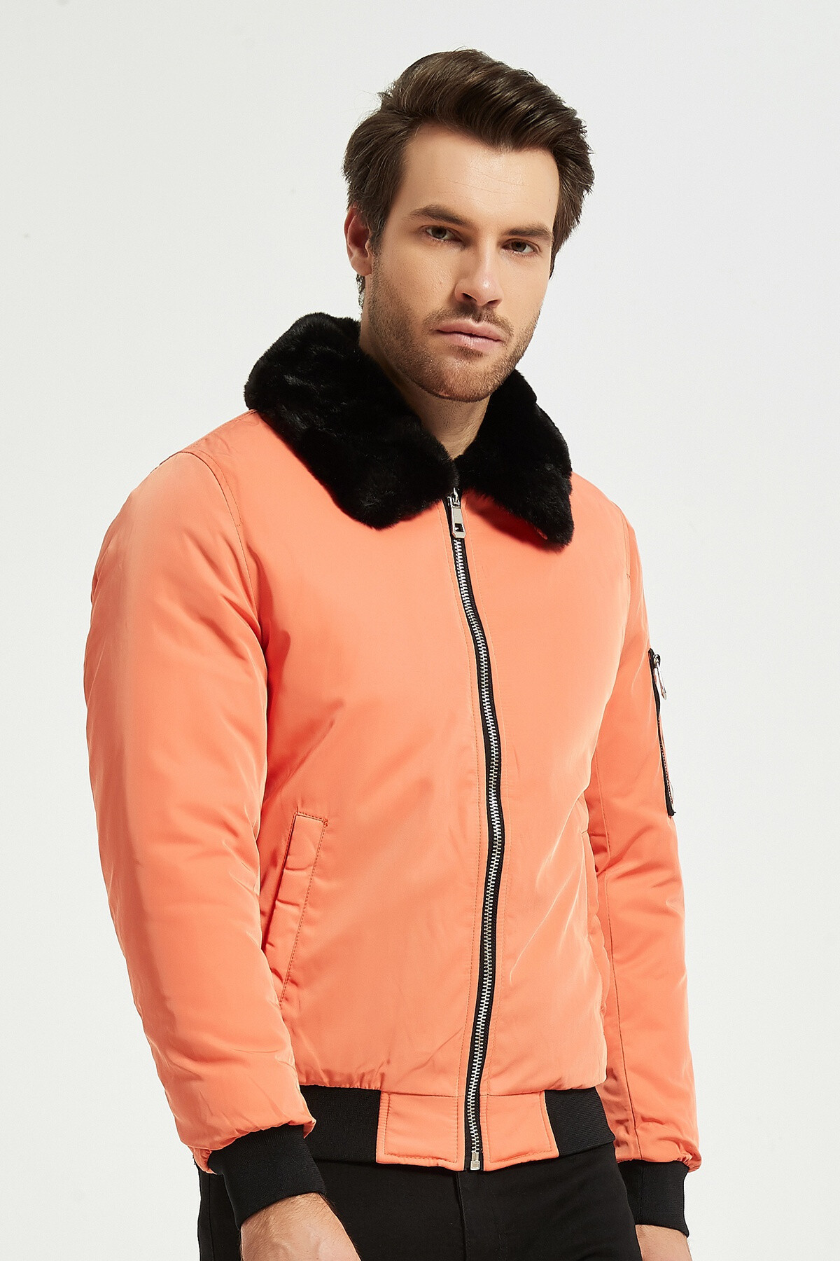 Grossiste KYMAXX - Bomber style aviateur col américain Doublure matelassé