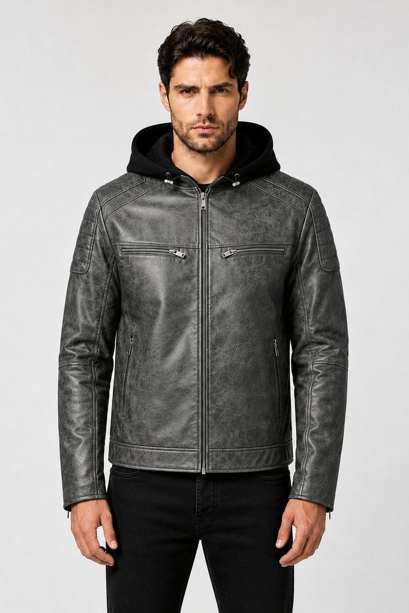 Großhändler KYMAXX - Herrenjacke aus Kunstleder