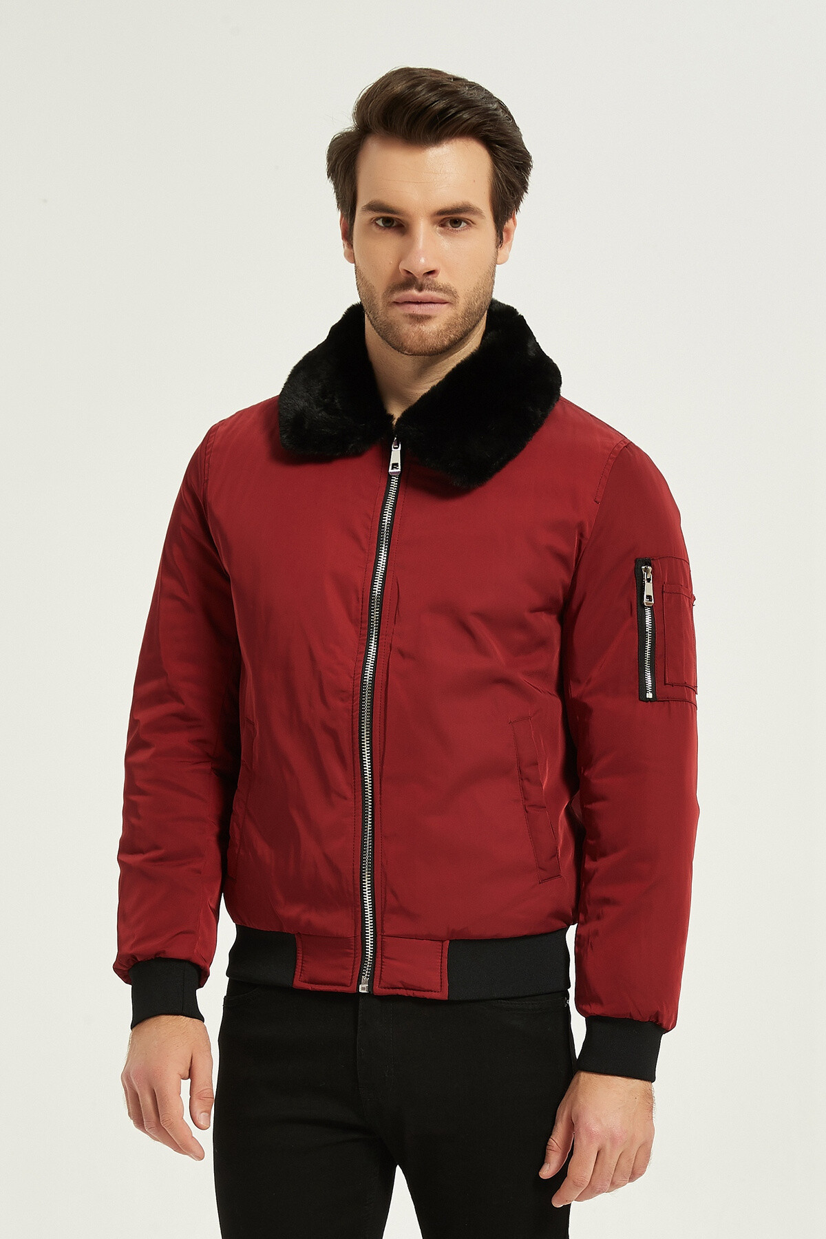 Grossiste KYMAXX - Bomber style aviateur col américain Doublure matelassé