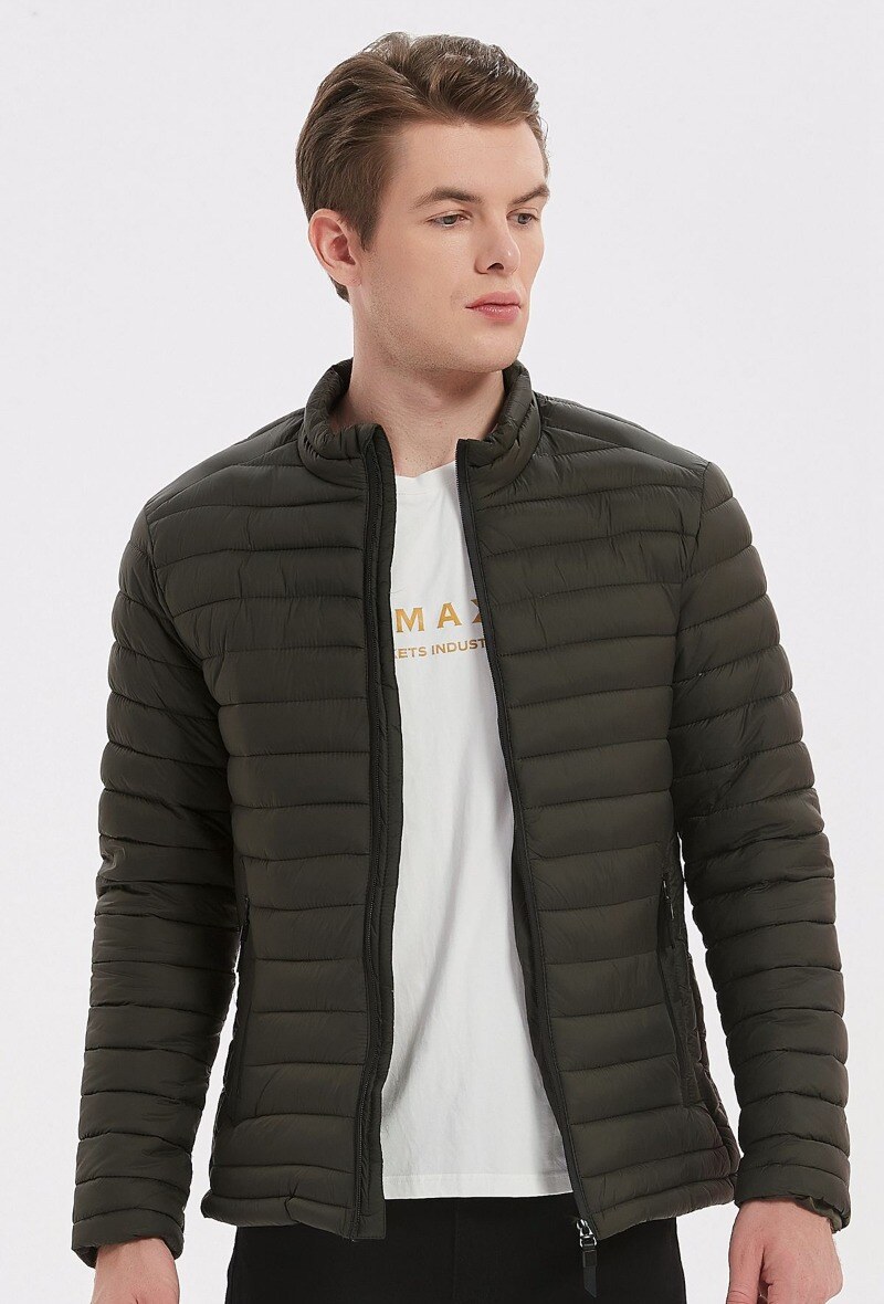 Wholesaler KYMAXX - Lightweight slim plain multi-pocket down jacket