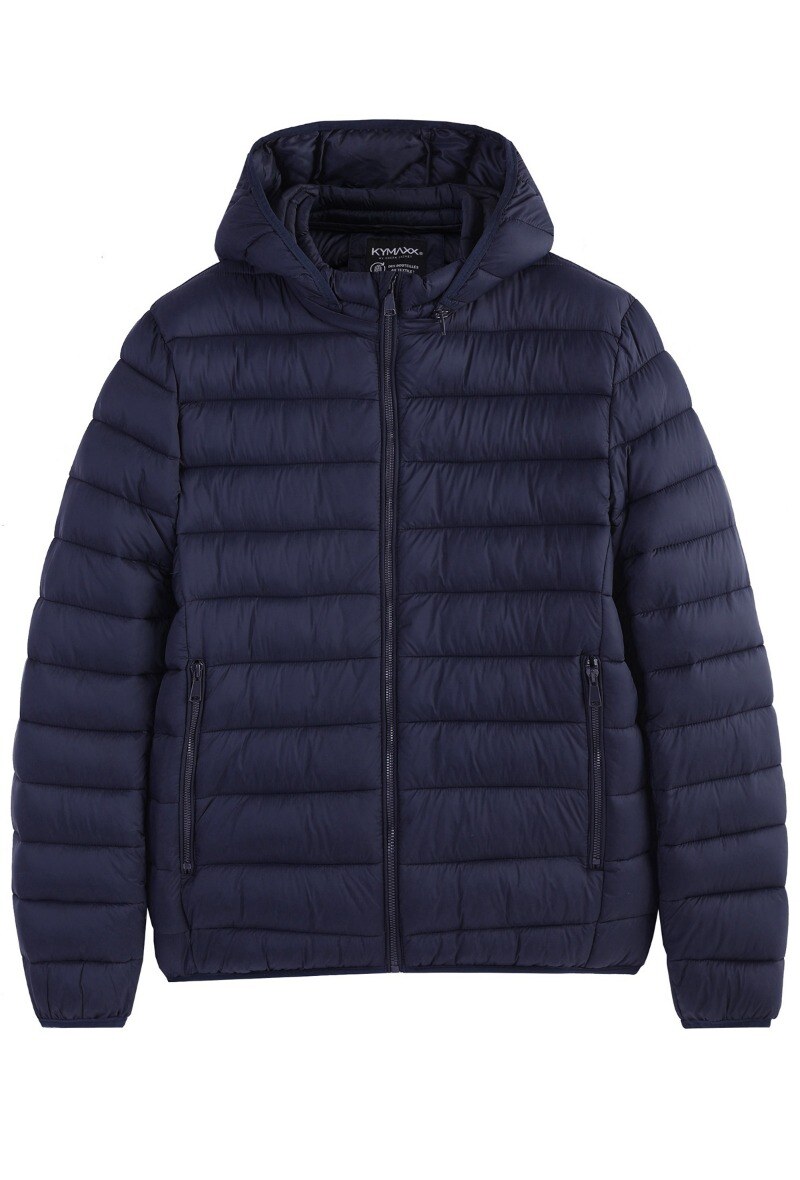 Grossiste KYMAXX - Doudoune matelassée déperlante col montant capuche cagoule amovible