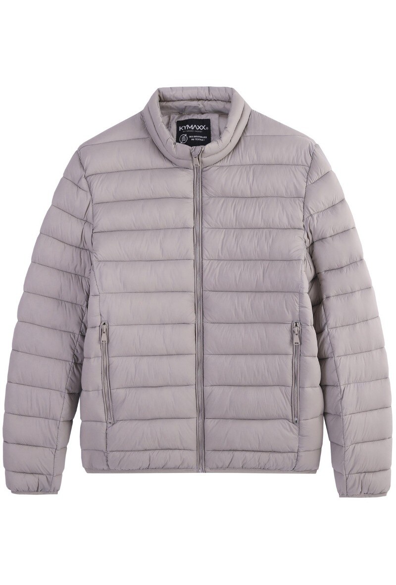 Grossiste KYMAXX - Doudoune coupe droite et courte matelassée col montant