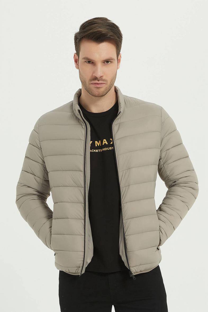 Mayorista KYMAXX - Plumífero ligero acolchado de corte recto con cuello alto