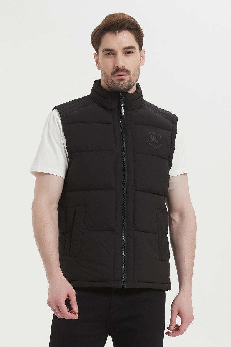 Mayorista KYMAXX - Anorak sin mangas con acolchado a rayas y cuello alto