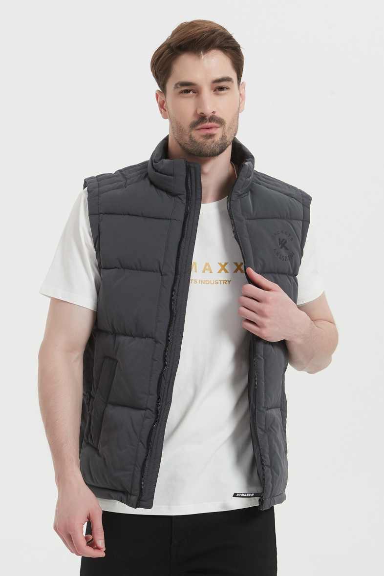 Mayorista KYMAXX - Anorak sin mangas con acolchado a rayas y cuello alto