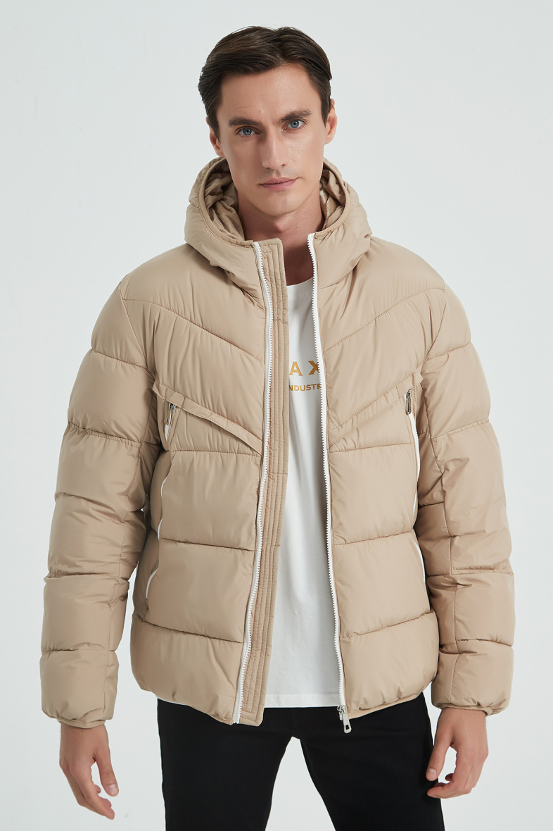 Großhändler KYMAXX - Wattierte Daunenjacke mit Kapuze und großen Taschen