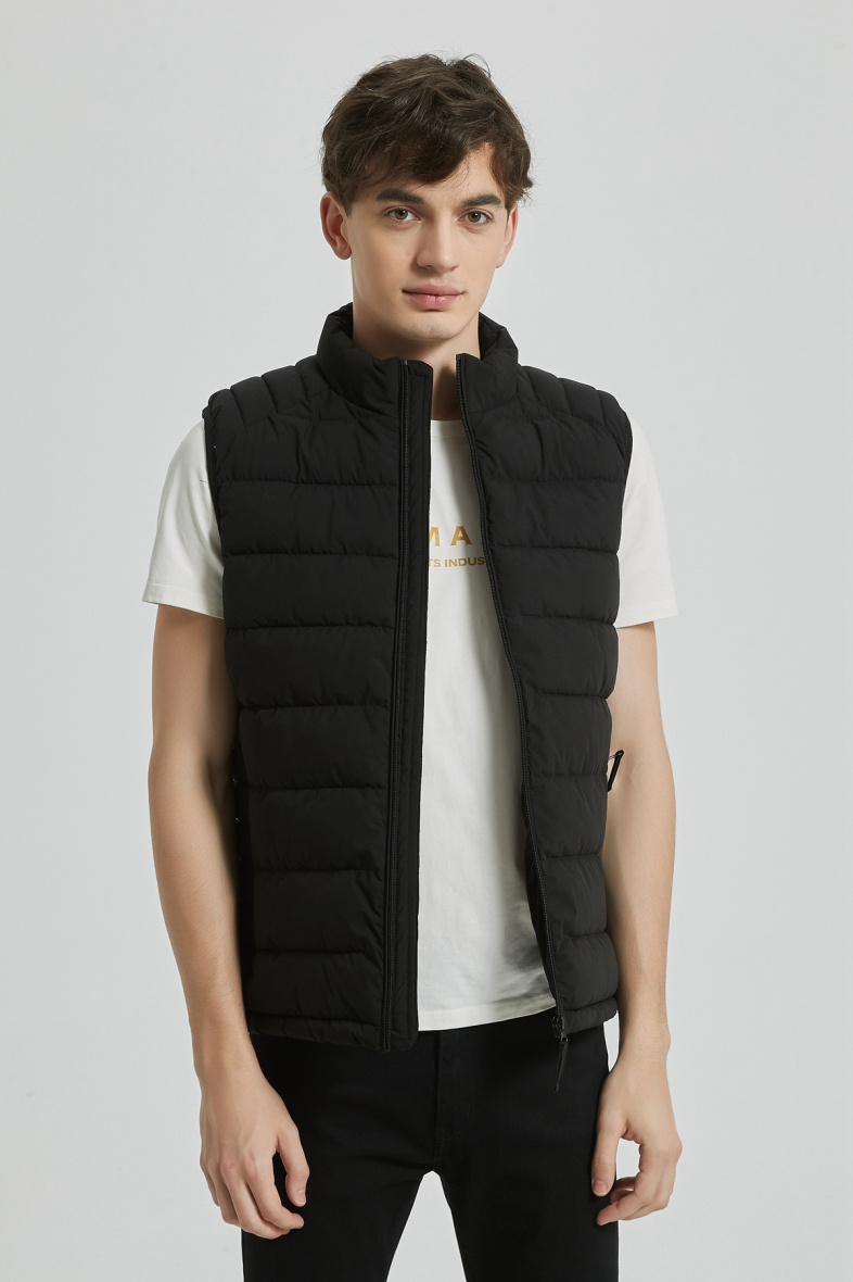 Wholesaler KYMAXX - Water-repellent sleeveless down jacket with high collar