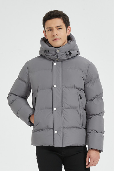 Grossiste KYMAXX - Doudoune volumique gonflante tissu uni Capuche amovible Grossiste KYMAXX - Doudoune volumique gonflante tissu uni Capuche amovible