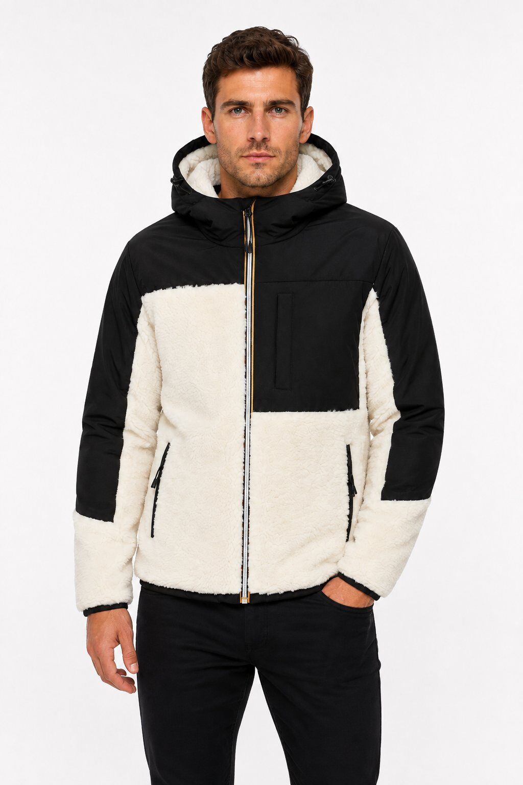 Grossiste KYMAXX - Doudoune polaire bicolore