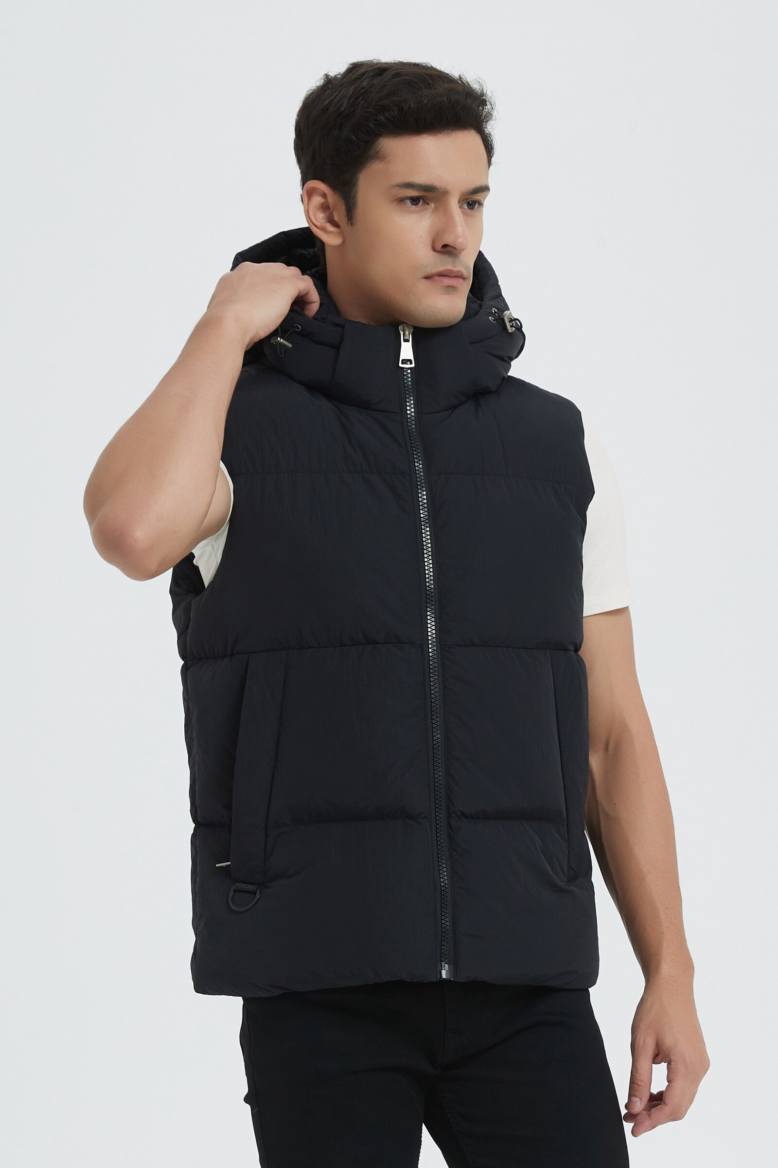 Wholesaler KYMAXX - Quathelated jacket Straight cut integrated hood with upright collar