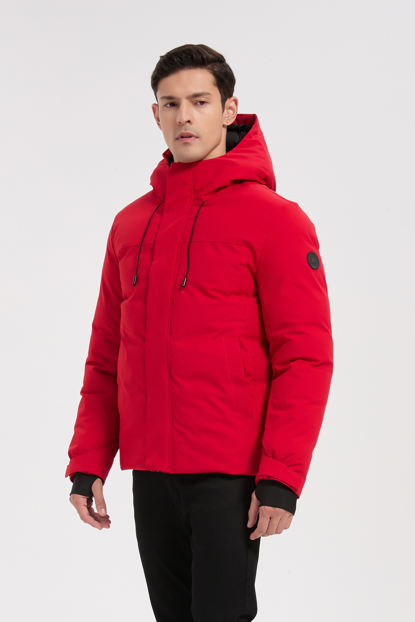 Grossiste KYMAXX - Parka rouge homme à capuche