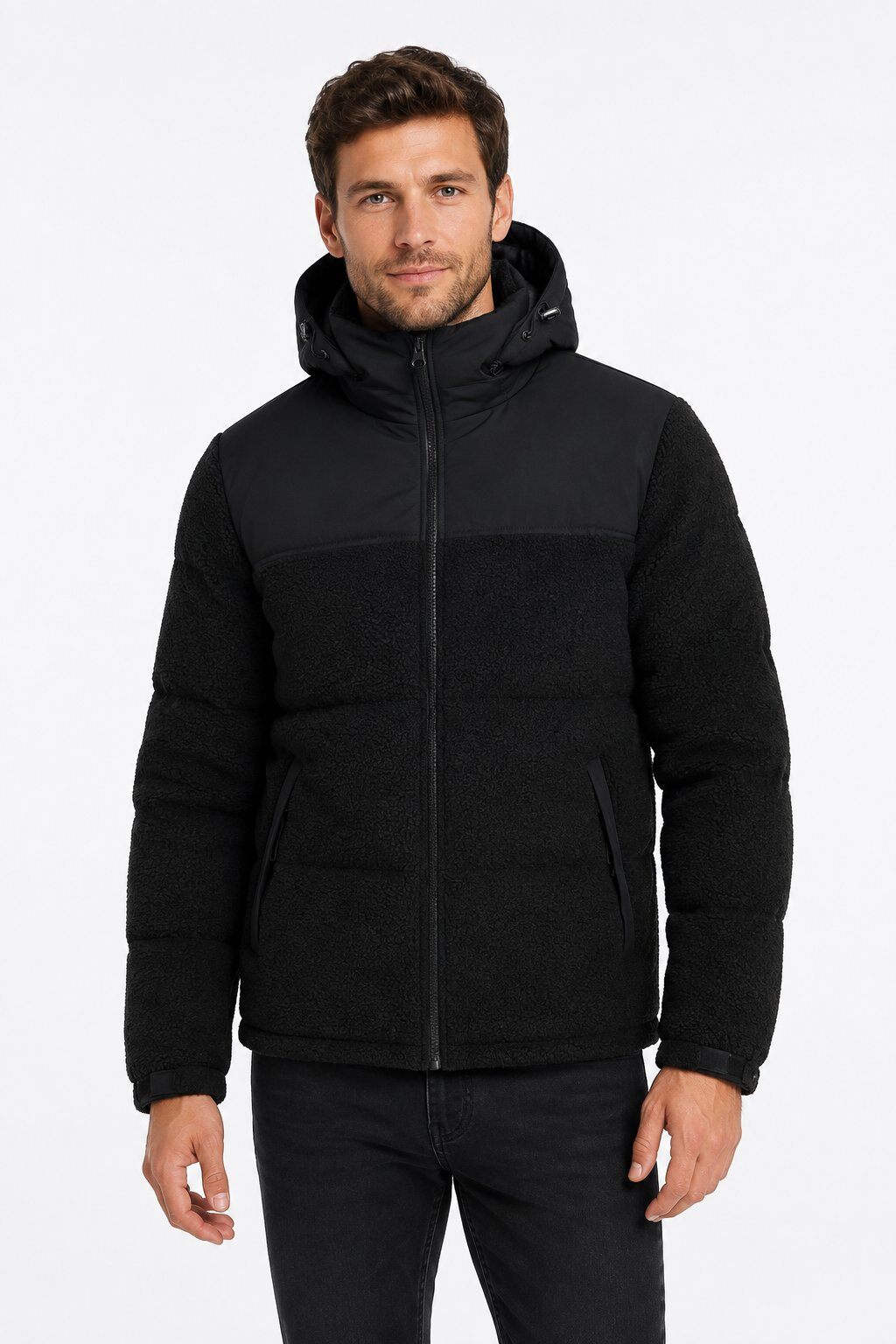 Grossiste KYMAXX - Doudoune matelassée effet sherpa