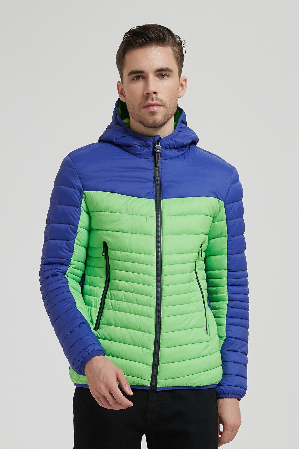 Grossiste KYMAXX - Doudoune bicolore de mi-saison