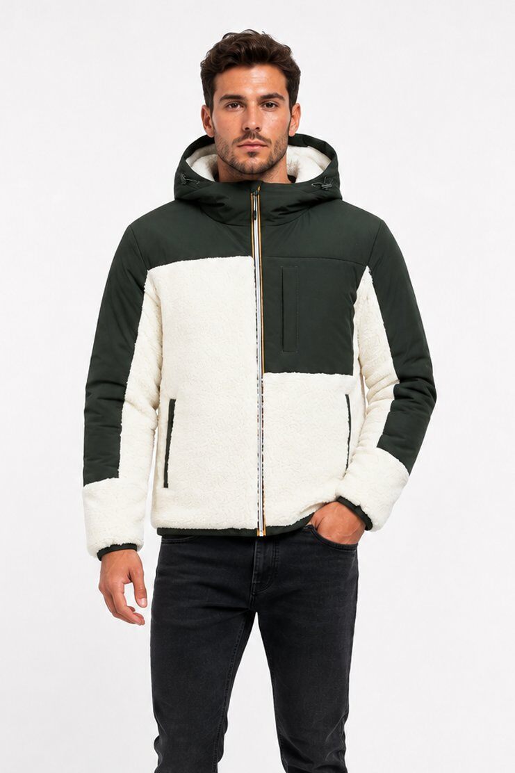 Grossiste KYMAXX - Doudoune polaire bicolore