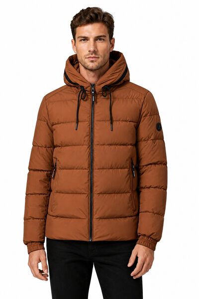 Grossista KYMAXX - Giacca piumino con cappuccio da uomo Grossista KYMAXX - Giacca piumino con cappuccio da uomo