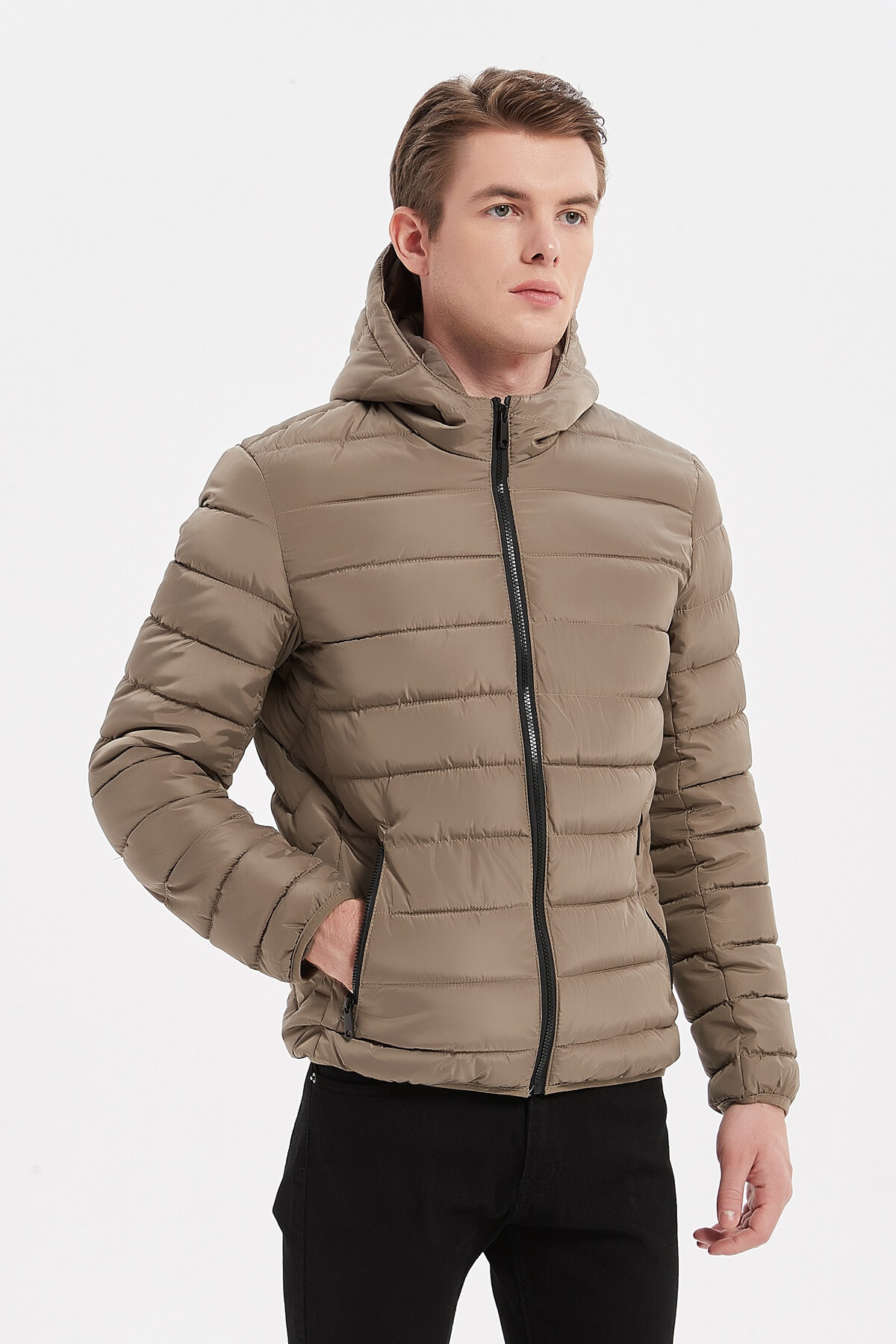 Wholesaler KYMAXX - Plain quilted down jacket with fixed hood