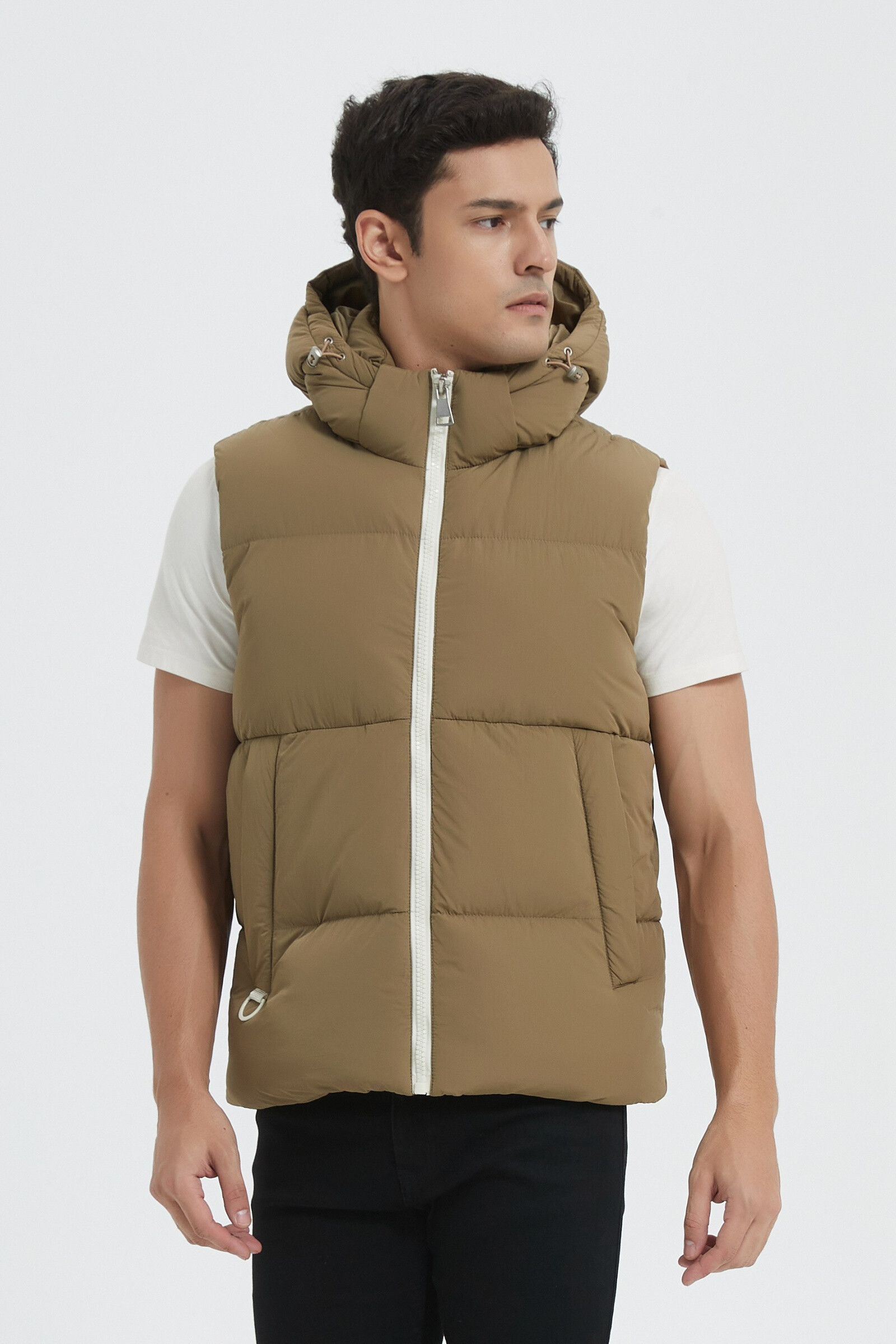 Wholesaler KYMAXX - Quathelated jacket Straight cut integrated hood with upright collar