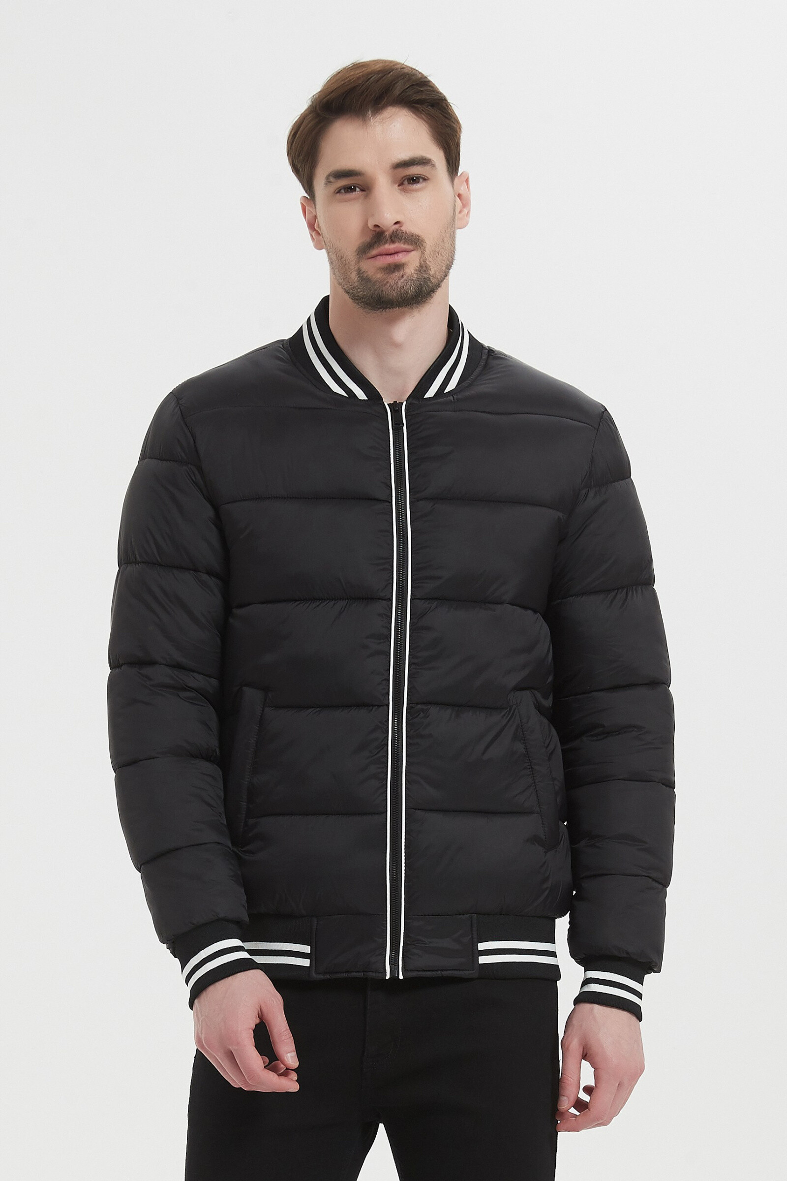 Wholesaler KYMAXX - Matelassé bomber jacket in bands
