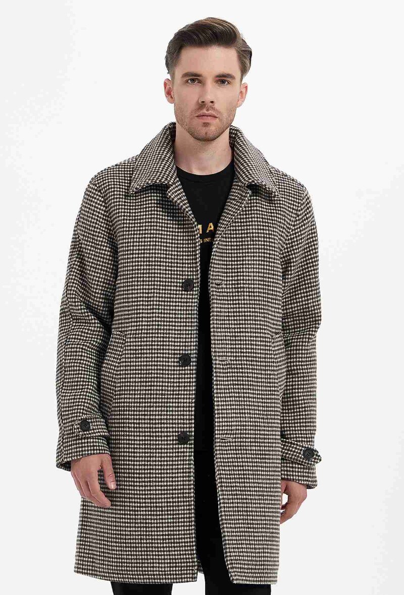 Grossiste KYMAXX - Manteau long fermeture 4 gros bouton multipoche