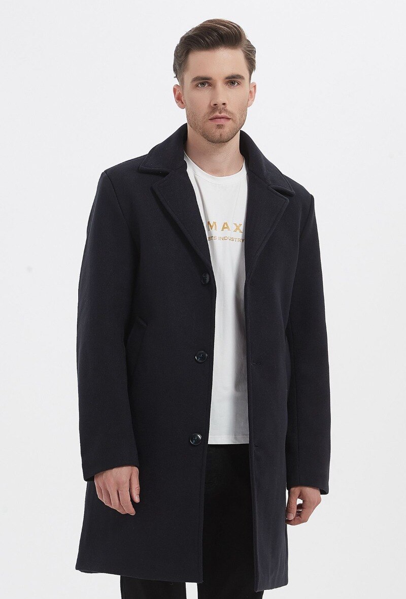 Grossiste KYMAXX - Manteau long chaud large col tailleur