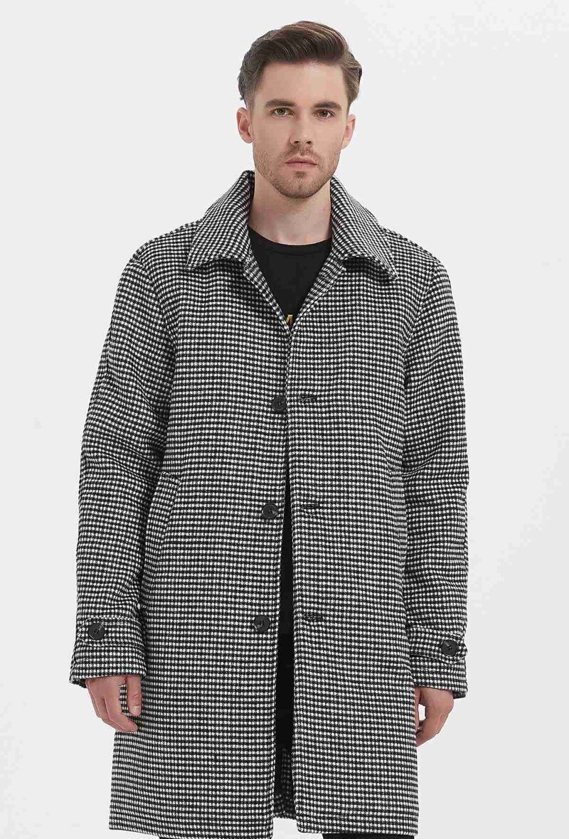 Grossiste KYMAXX - Manteau long fermeture 4 gros bouton multipoche